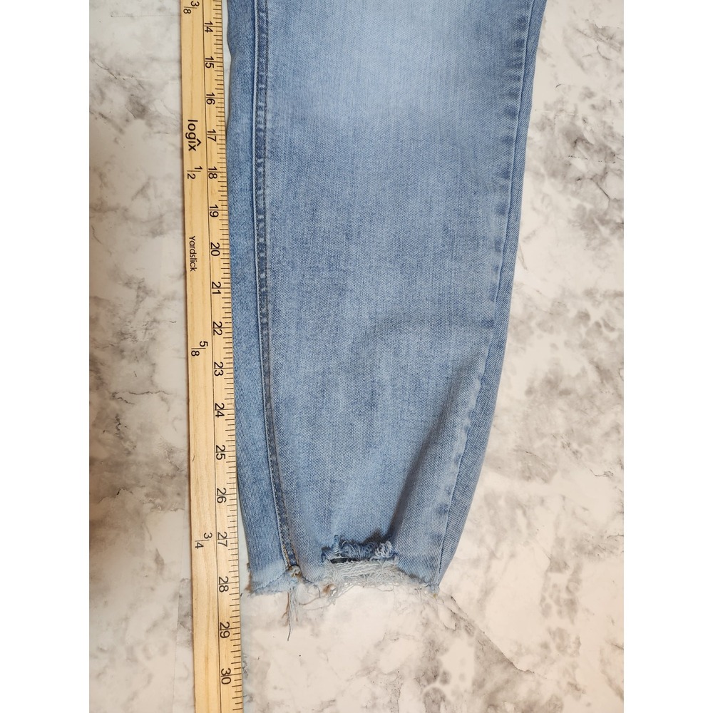 Maurices Womens 24W Light Wash Super Skinny Jeans Button Fly Raw Hem Distressed - Picture 7 of 7